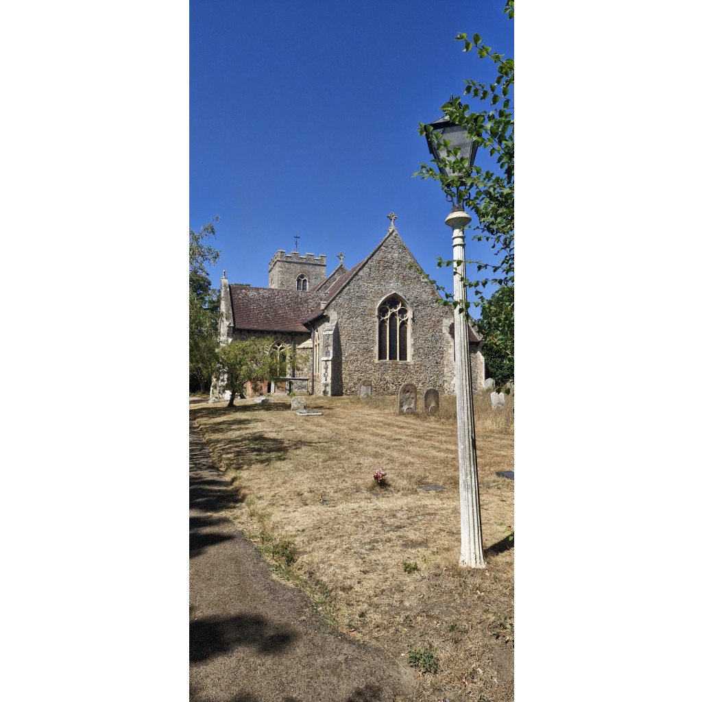 Local Church with blazing blue skies.
